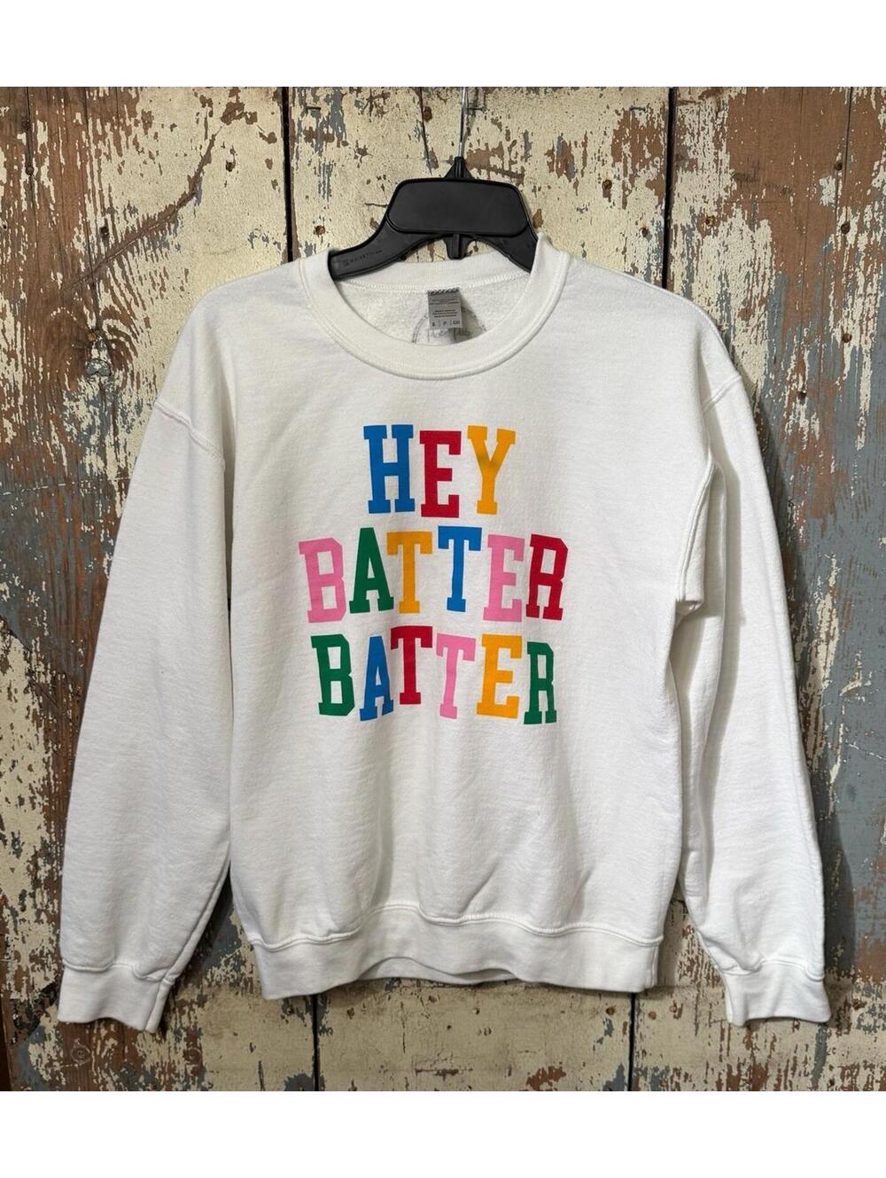 Women's Packed Party Kickoff Co Baseball theme sweatshirt size small